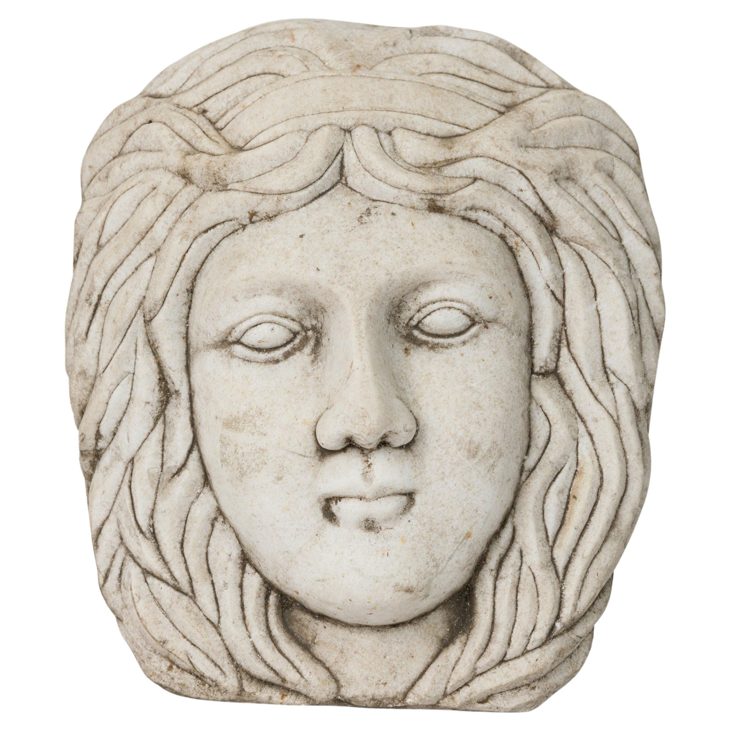 Ensemble de 4 bustes en relief en marbre italien néoclassique du 19e siècle