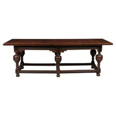 English Renaissance Style Wood Dining / Conference Table