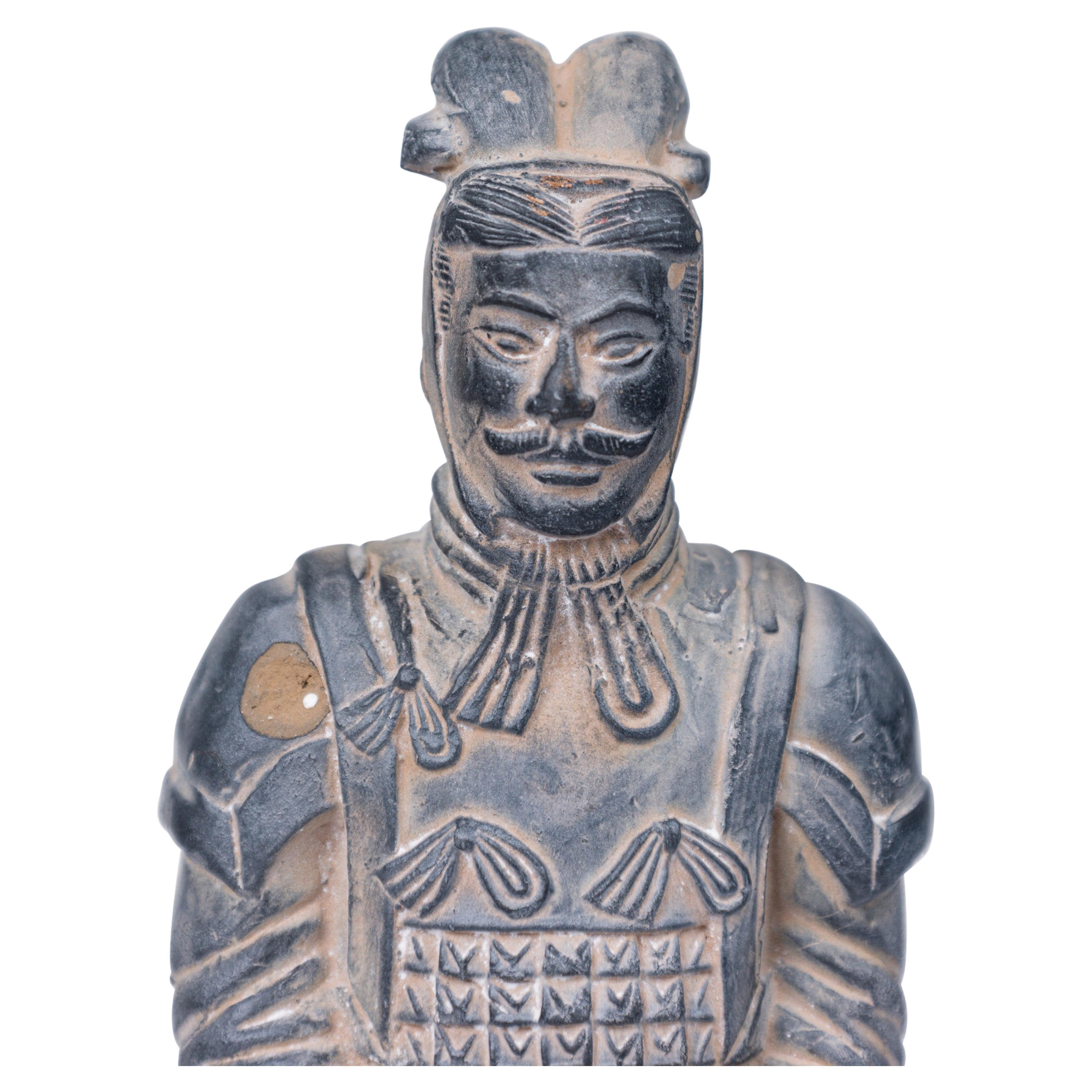 Chinese Gray Ceramic Figure Depicting a Dignitary