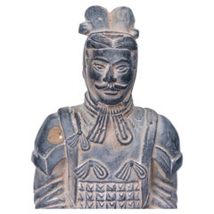 Vintage Chinese Gray Ceramic Figure Depicting a Dignitary