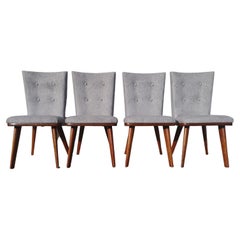 4 Stühle aus massivem Nussbaumholz, Mid Century Modern, von Bissman