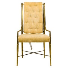 Weiman/Warren Lloyd for Mastercraft Imperial Brass & Beige Chenille Armchairs