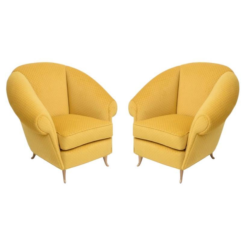 Paire de chaises longues modernes italiennes, Gio Ponti pour ISA, modèle 12690, années 1950