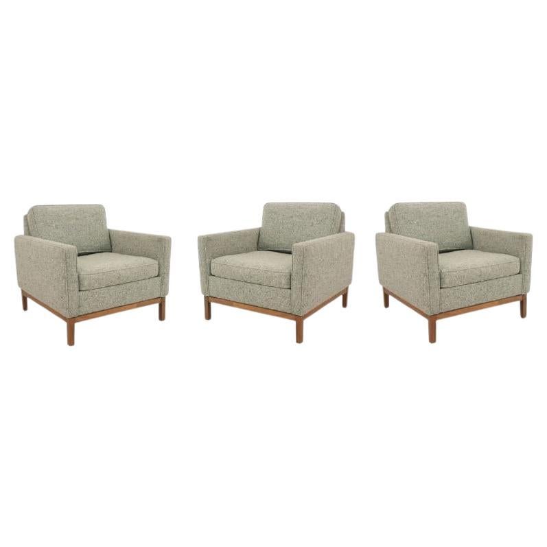 American Mid-Century Gray Wood 4-Piece Living Room Set
