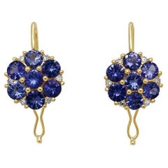 Imperial Jewels 18ct Yellow Gold Tanzanite and Diamond Earrings