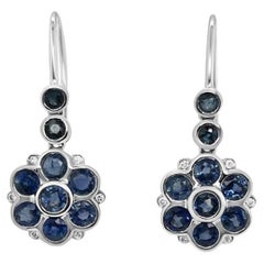 Imperial Jewels 18ct White Gold 3.46ct Sapphire and Diamond Earrings