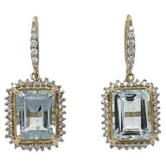 Imperial Jewels 14ct Yellow Gold Aquamarine and Diamond Earrings