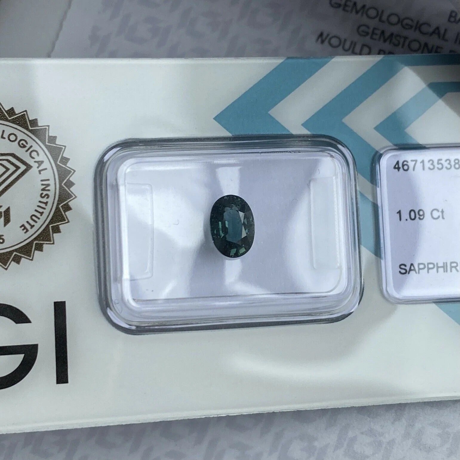 Australischer australischer 1,09 Karat unbehandelter tiefgrüner blauer Teal Saphir im Ovalschliff, IGI-zertifiziert