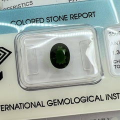 Natural Rare 1.36ct Chrome Tourmaline Deep Green Oval Cut IGI Certified Gem