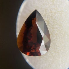 Pierre précieuse non sertie de 5,51 carats, tourmaline orange foncé taille poire et goutte d'eau