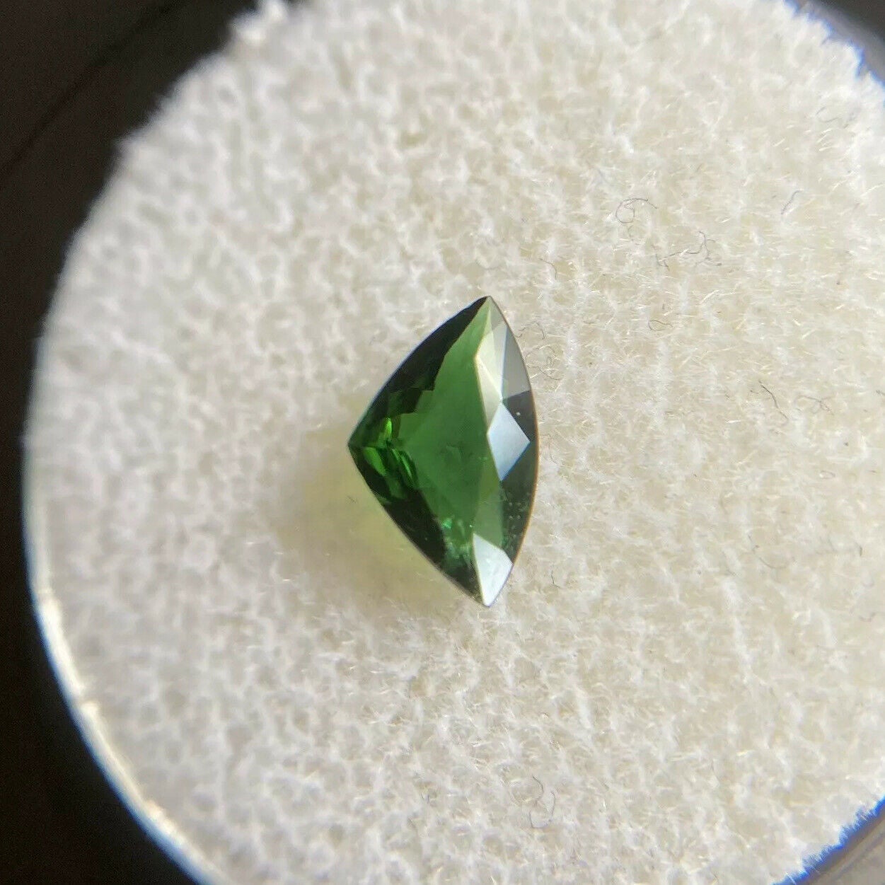 Natural Deep Green Chrome Tourmaline 0.49ct Trillion Triangle Cut Rare Gem