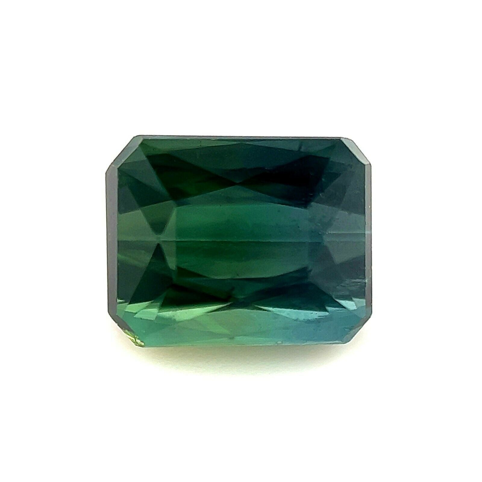 Natural Bi Colour Tourmaline 1.57ct Green Blue Emerald Cut Rare Gem