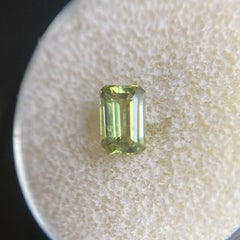 Fine 0.80ct Green Yellow Untreated Australian Sapphire Emerald Cut Gem