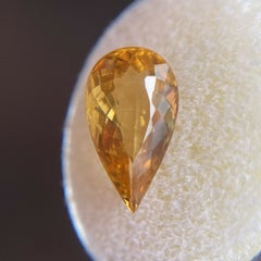 Bright Yellow Golden Heliodor Beryl 3.43ct Pear Cut Loose Gemstone