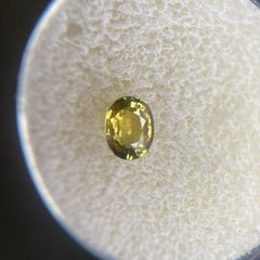 Vivid Green Yellow Untreated Sapphire 0.68ct Oval Cut Untreated Gem