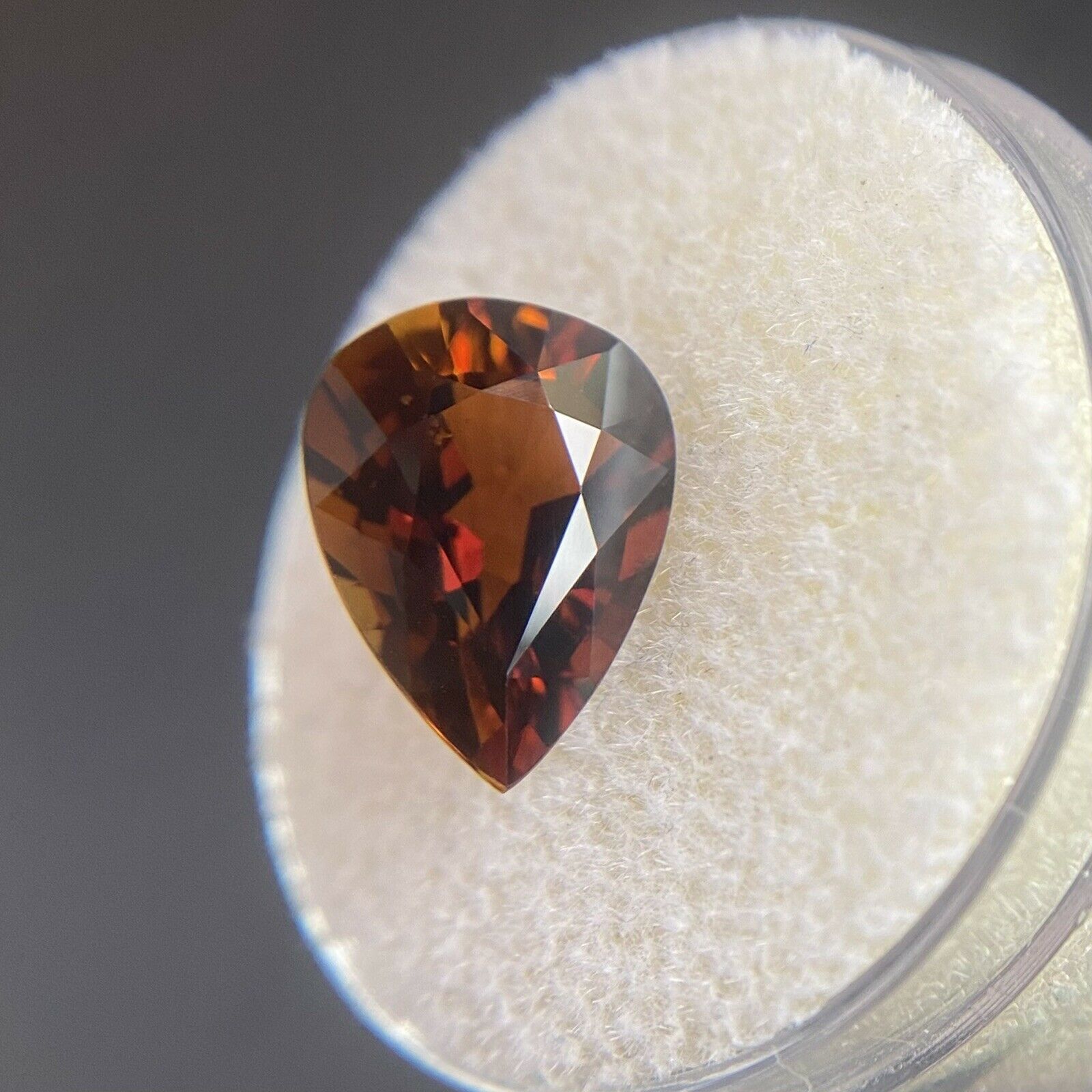 3.64ct Deep Orange Tourmaline Pear Cut Loose Gemstone For Sale