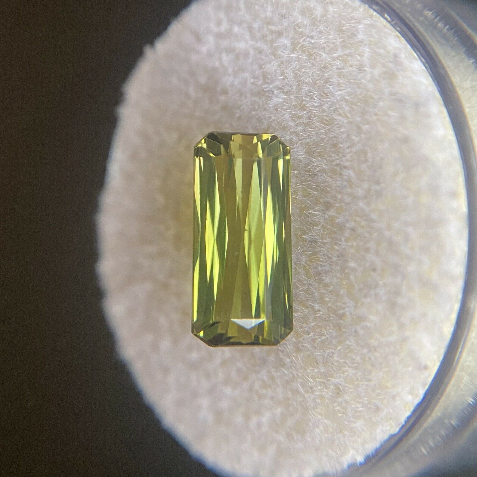 2.15ct Yellow Green Tourmaline Fancy Scissor Emerald Octagon Cut For