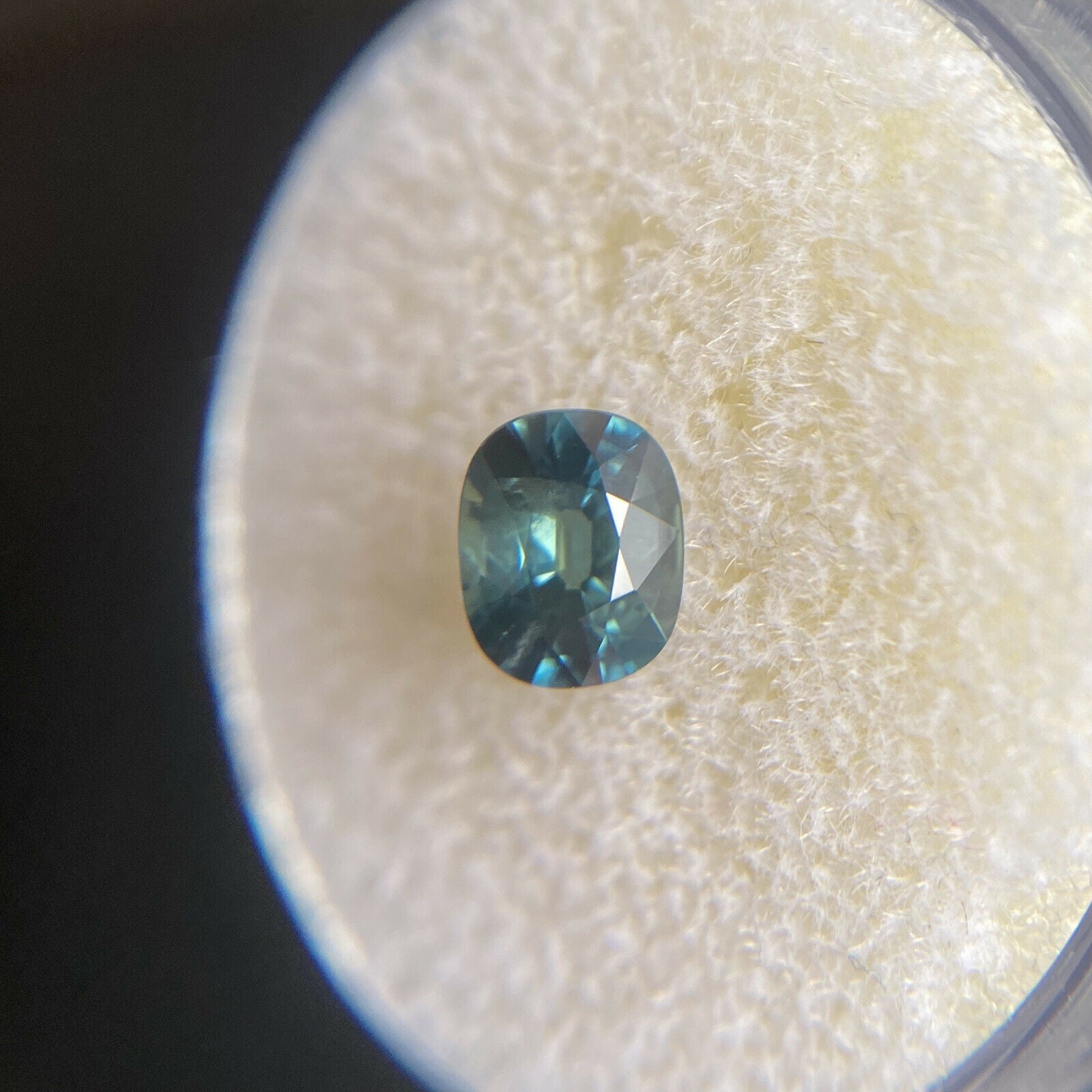 Fine 1.01ct Blue Green Teal Australian Sapphire Cushion Cut Gemstone For Sale