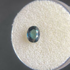 Saphir bleu sarcelle bleu profond taille ovale unique en bicolore de 1,00 carat, pierre précieuse