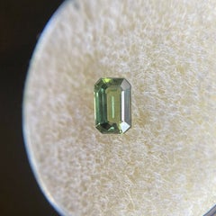Fine 0.57ct Green Untreated Australian Sapphire Emerald Cut Loose Gem