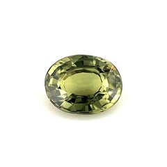 Saphir australien jaune vert et jaune 0,94 carat, taille ovale non traitée et non chauffée