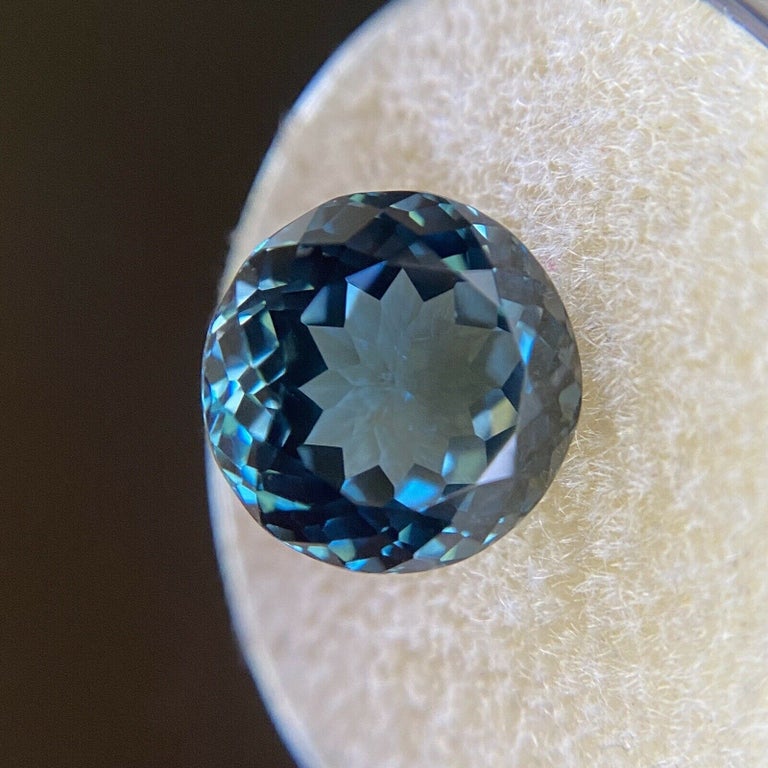 London Blue Topaz 7.88.8ct Round Diamond Cut Loose Gemstone Calibrated