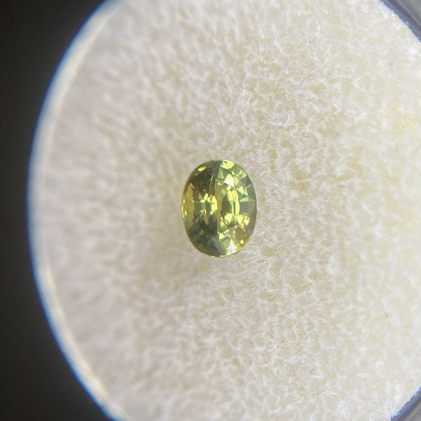 Vivid Green Yellow Untreated Sapphire 0.57ct Australian Oval Cut Gem