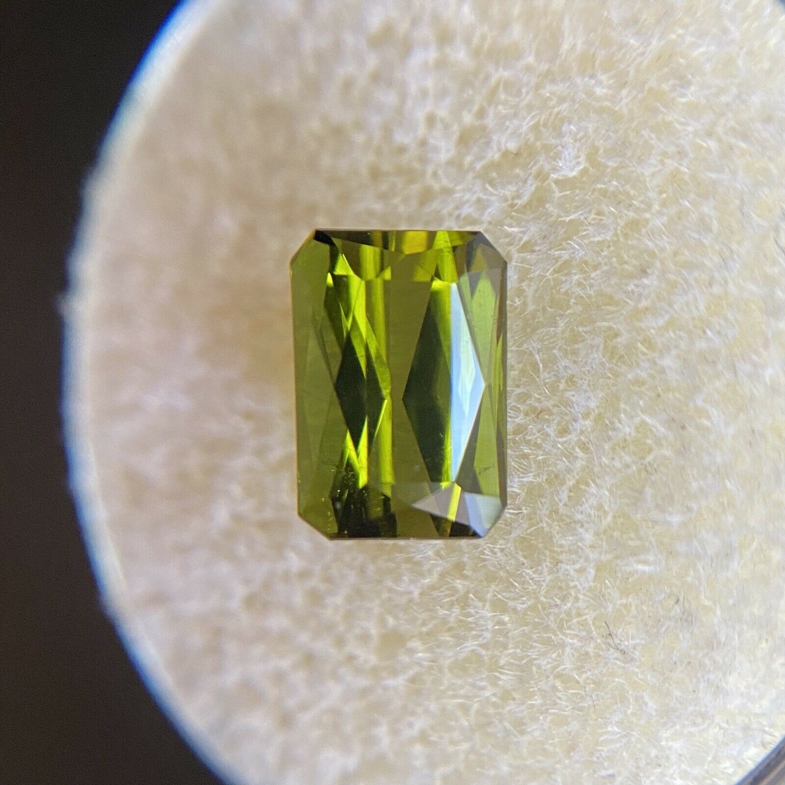 Vivid Green Tourmaline 1.87ct Fancy Scissor Emerald Octagon Cut Gem For Sale