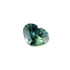Australischer grüner blauer zweifarbiger Saphir 0,91 Karat im Herzschliff, seltener Edelstein
