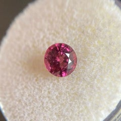 Natural 0.87ct Vivid Pink Rhodolite Garnet Round Cut Loose Gem
