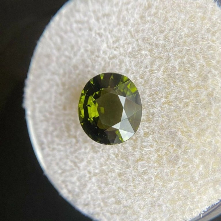 1.62ct Vivid Green Tourmaline Oval Cut Loose Gemstone For Sale at 1stDibs