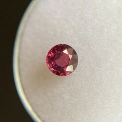 Vivid Rhodolite Garnet Red Pink Purple 0.35ct Round Diamond Cut Calibrated
