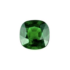 Fine Vivid Green Tsavorite Garnet 1.18ct GRA Certified Cushion Cut Loose Gem
