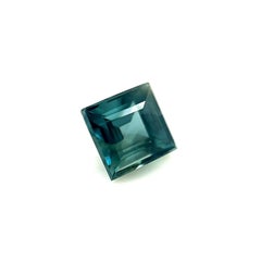 Zaffiro australiano verde blu 0,87ct taglio quadrato a principessa