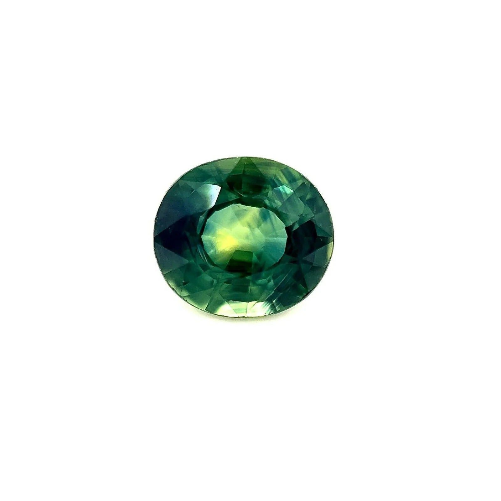 Saphir australien bleu vert sarcelle jaune taille ovale de 1,36 carat, pierre précieuse rare