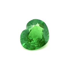 Tsavorite Garnet 0.59ct Fine Colour Vivid Green Heart Cut Rare Gem