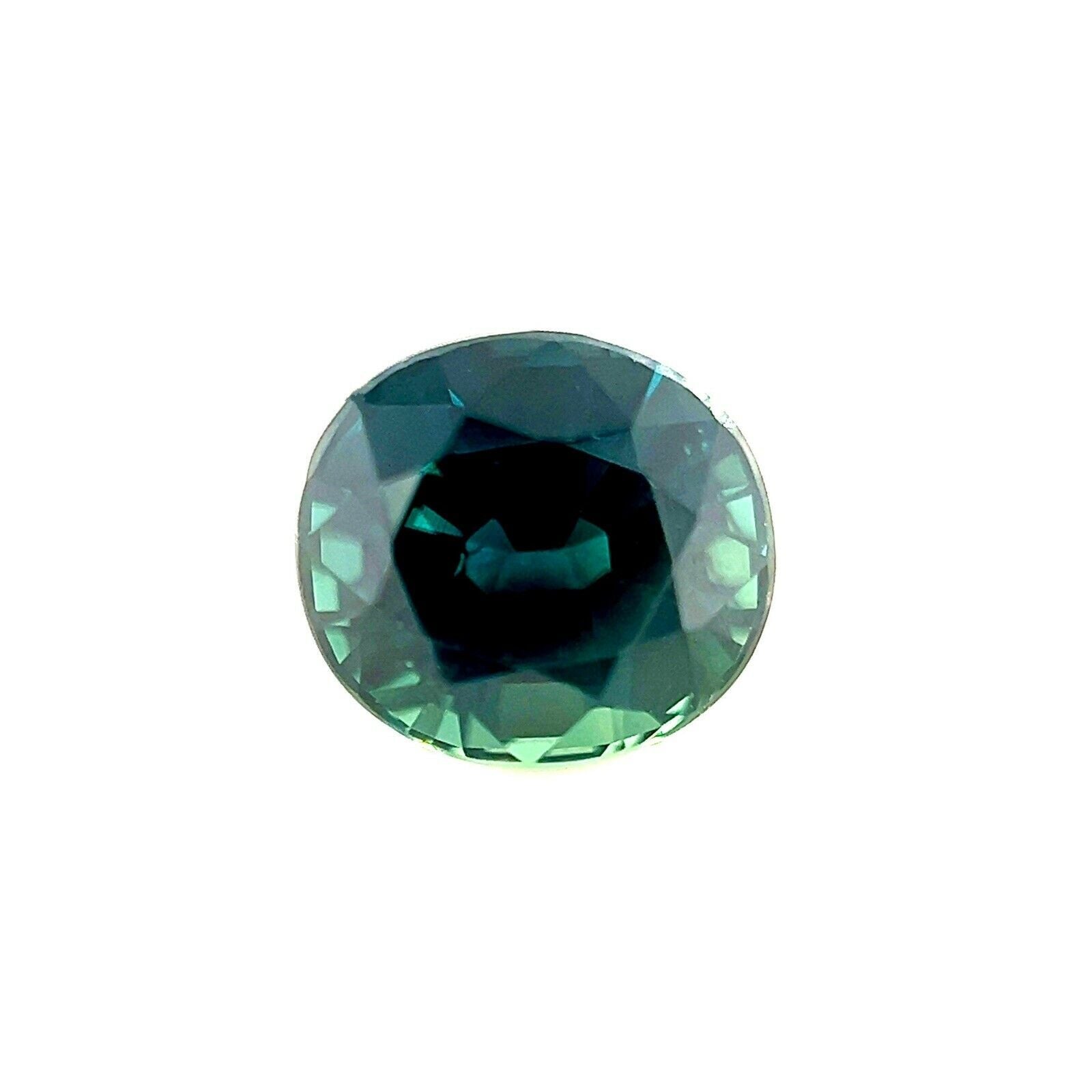 GRA Certified 1.61ct Deep Green Blue Sapphire Untreated Oval Cut Gem For Sale