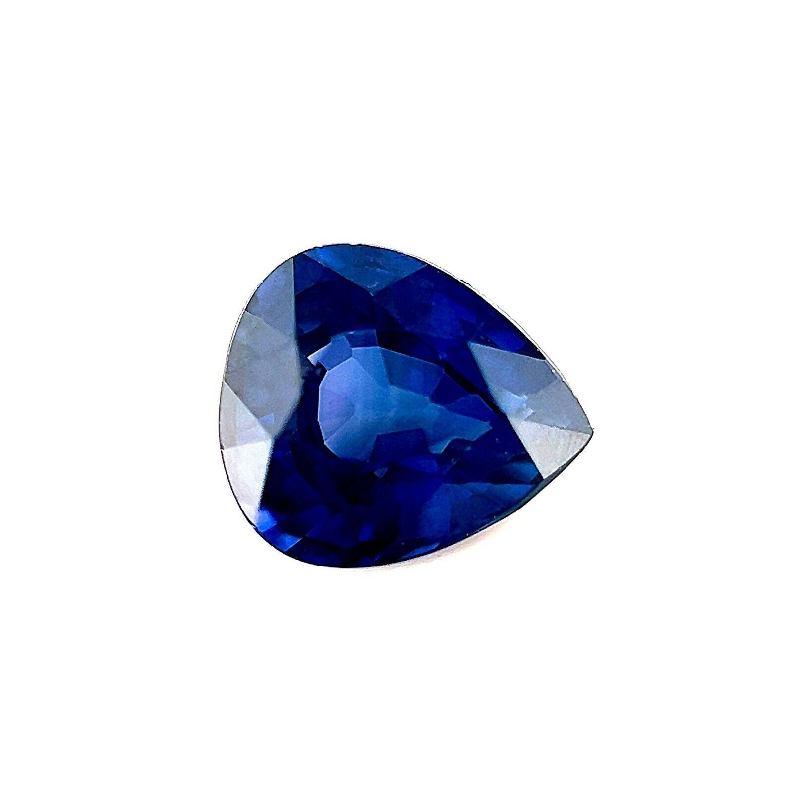 Saphir bleu profond taille poire de 1,22 carat, pierre précieuse rare et de taille libre