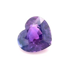 Fine Vivid Purple Sapphire 0.98ct Heart Cut Rare Loose Cut Gem VVS
