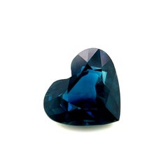 Fine pierre précieuse rare en forme de cœur, saphir naturel bleu profond de 3,08 carats, taille libre