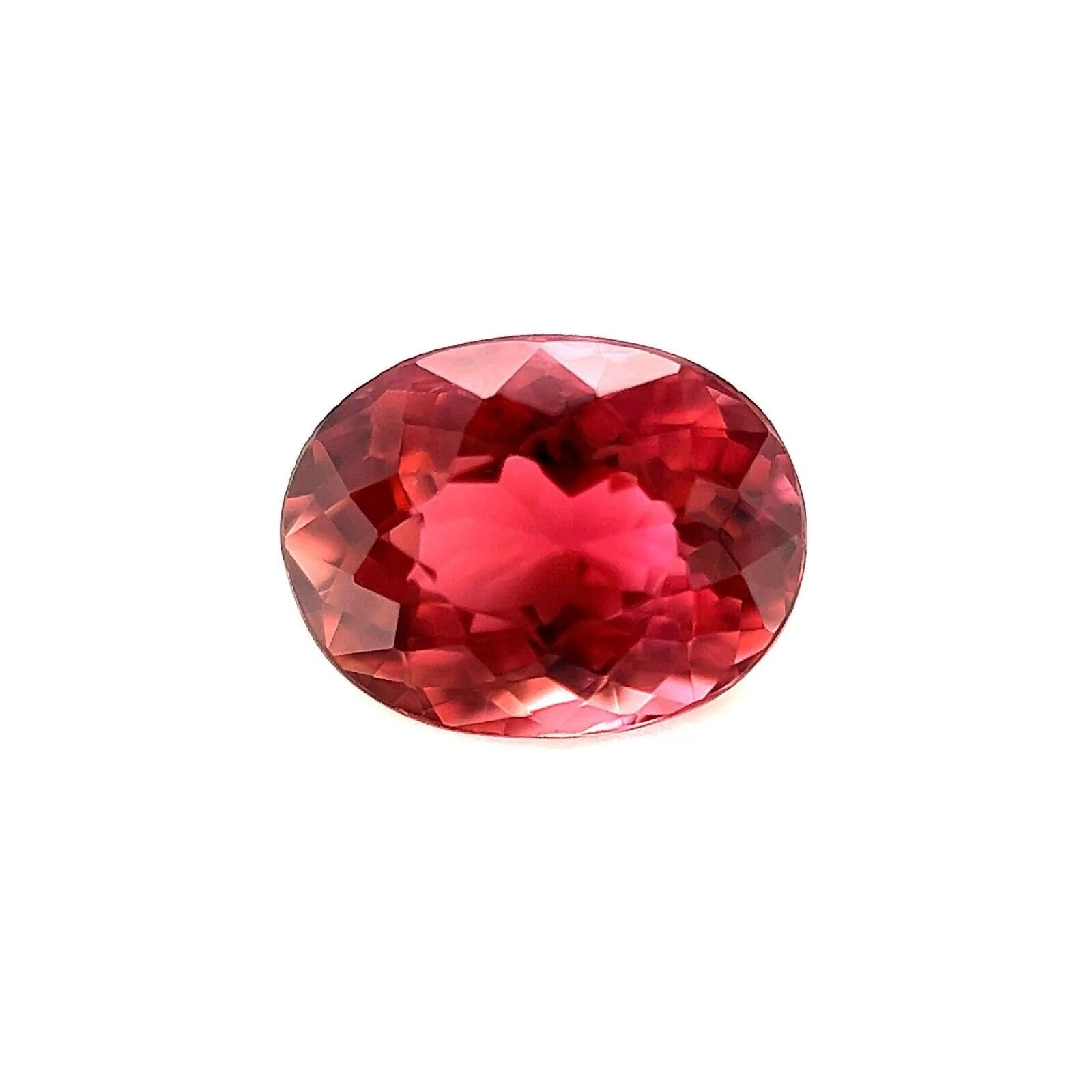 Fine 1.00ct Vivid Pink Orange Tourmaline Oval Cut Loose Gem 7x5.4mm For Sale