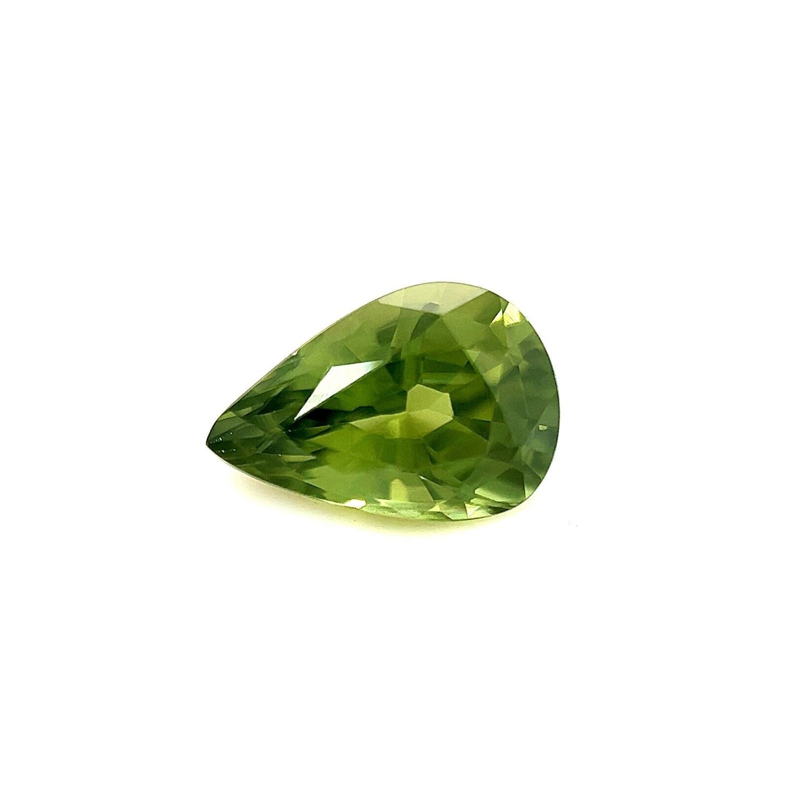 Fine pierre précieuse non sertie de 1,03 carat, saphir vert naturel taille poire et goutte d'eau
