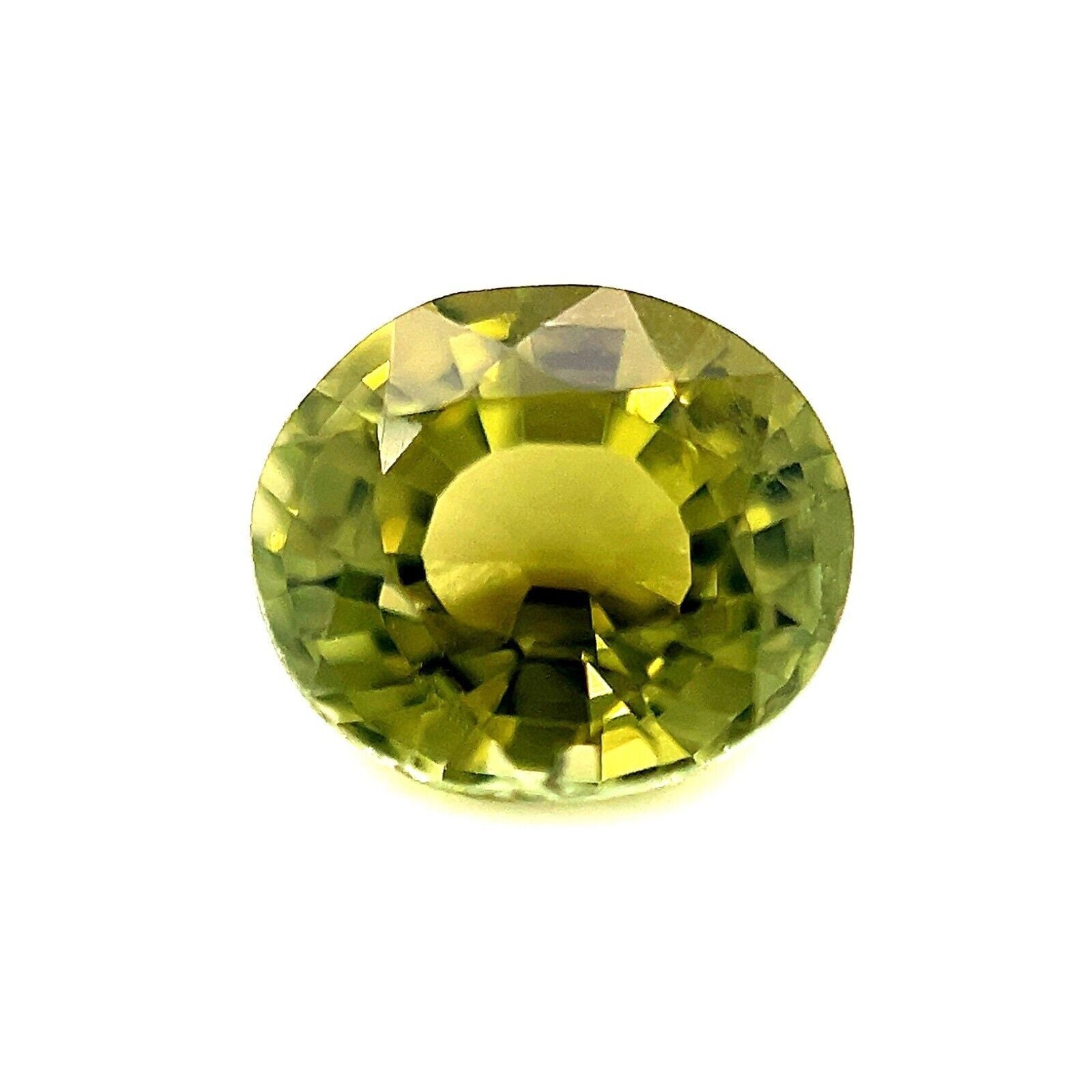 1.80ct Fine Olive Green Tourmaline Oval Cut Loose Gemstone 8x6.8mm For Sale
