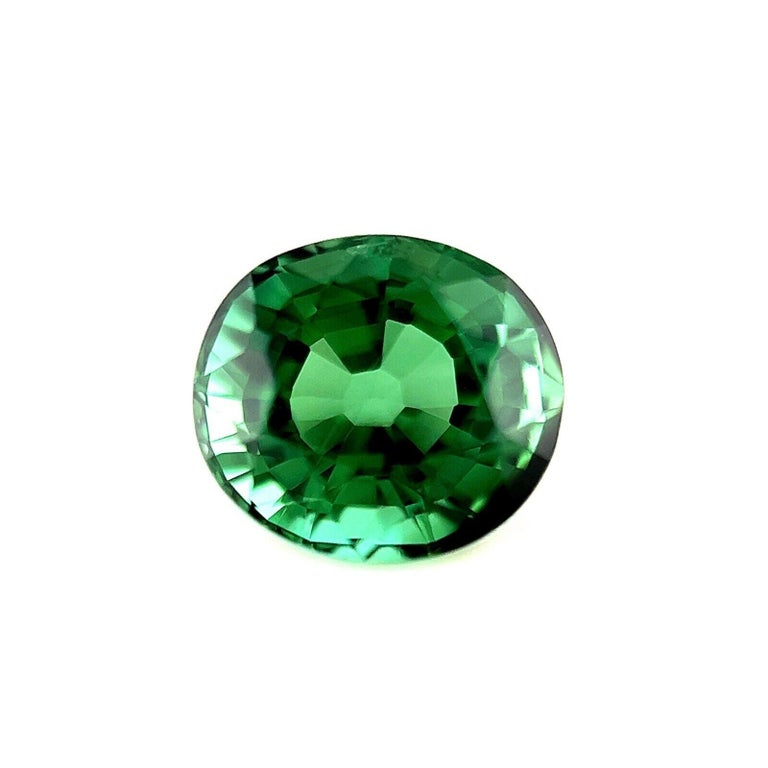 Fine 1.45ct Vivid Green Tourmaline Oval Cut Loose Gemstone For Sale at 1stDibs