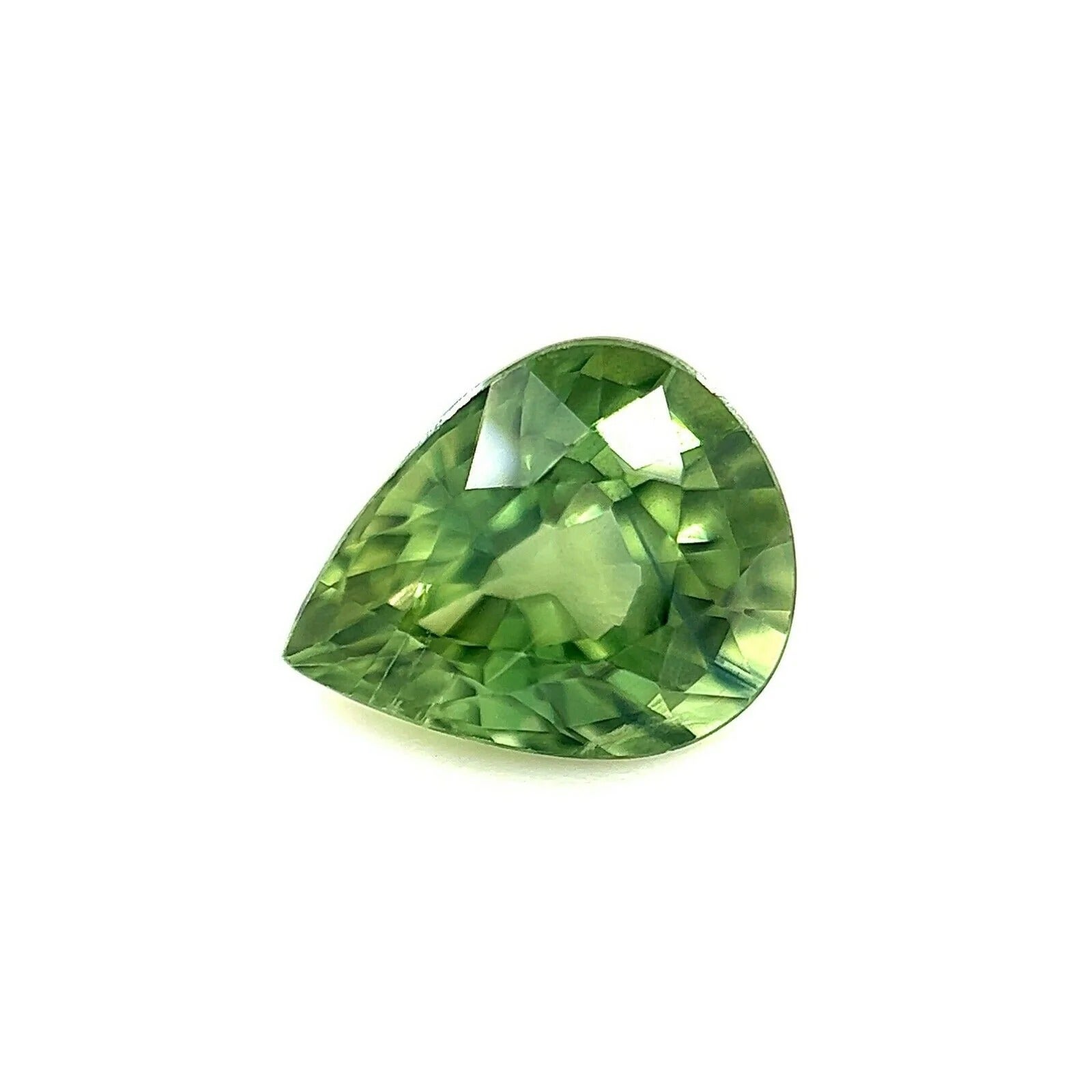 Fine 1.27ct Vivid Green Australian Sapphire Pear Teardrop Cut Gem For Sale