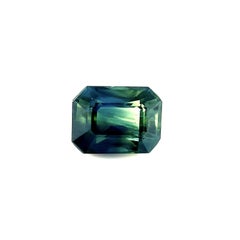 Australian Parti Colour Sapphire 1.10ct Blue Yellow Green Emerald Cut 6.1x4.6mm