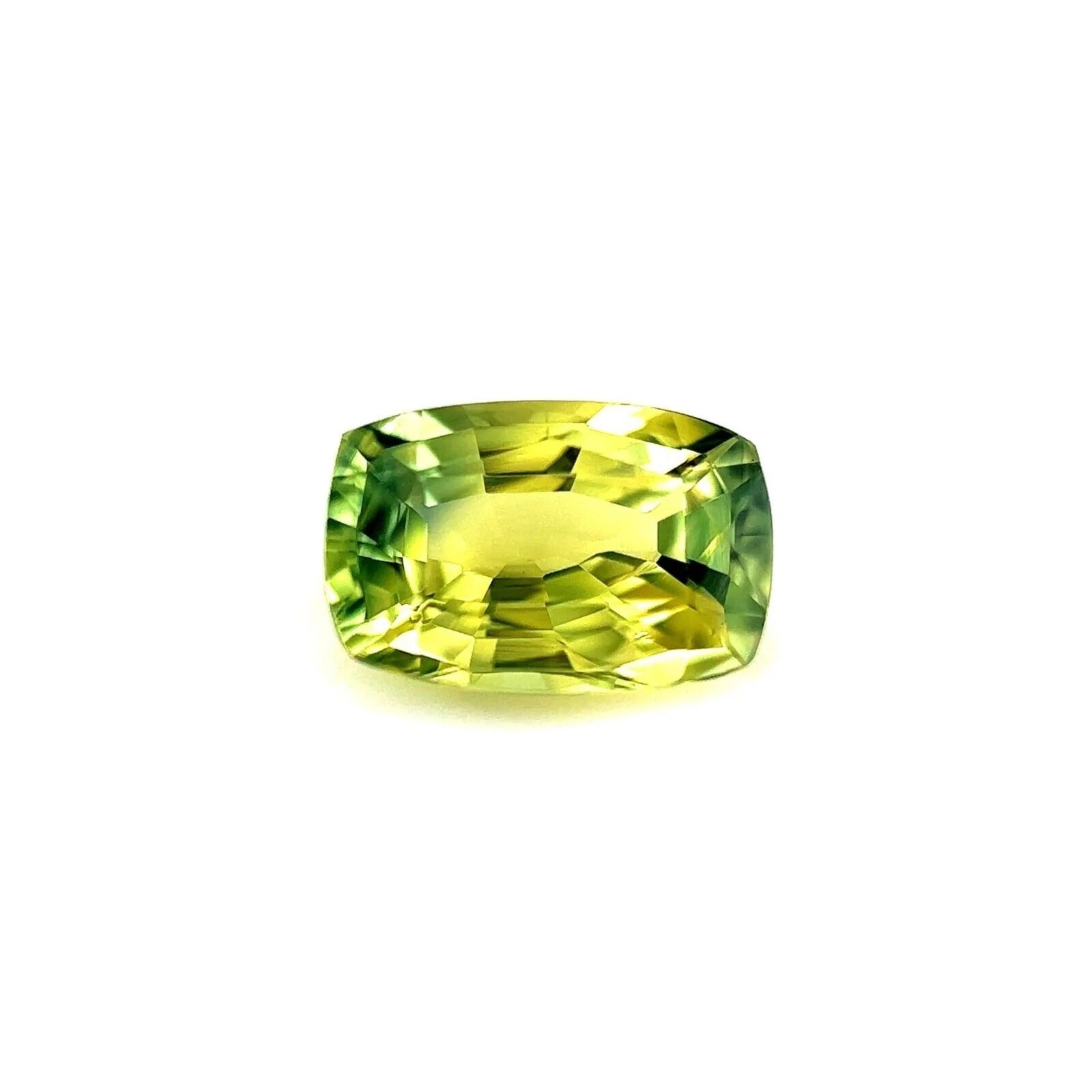 Saphir d'Australie de 1,20 carat certifié GIA, vert et jaune, taille coussin, non chauffé