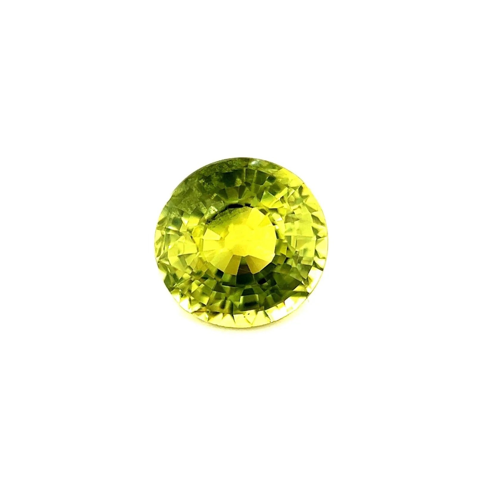 GIA Certified Green Yellow Sapphire 1.20ct Untreated Round Cut Unheated Rare For Sale