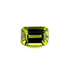GIA Certified 1.01 Untreated Vivid Green Yellow Sapphire Emerald Octagon Cut Gem