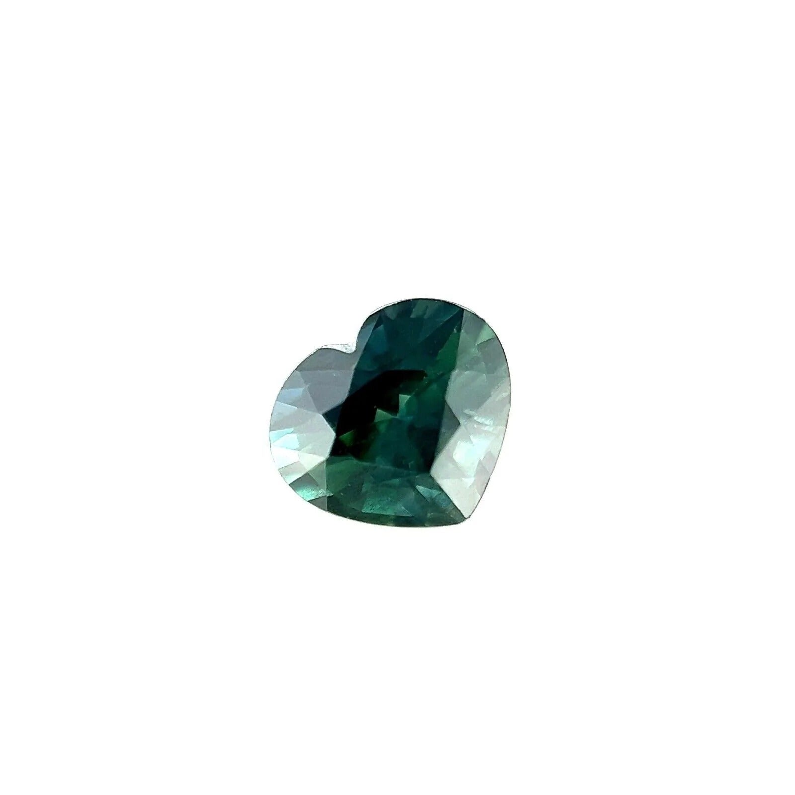 Pierre précieuse non traitée, saphir naturel non traité de 1,16 carat, taille cœur en sarcelle verte et bleue VS